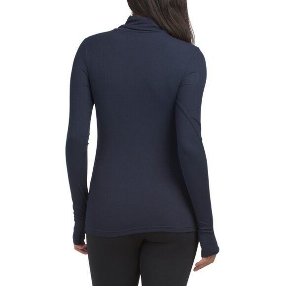 SPLITS59 Indigo Jackson Ribbed Full Length Turtleneck Top - Picture 2 of 2